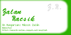 zalan macsik business card